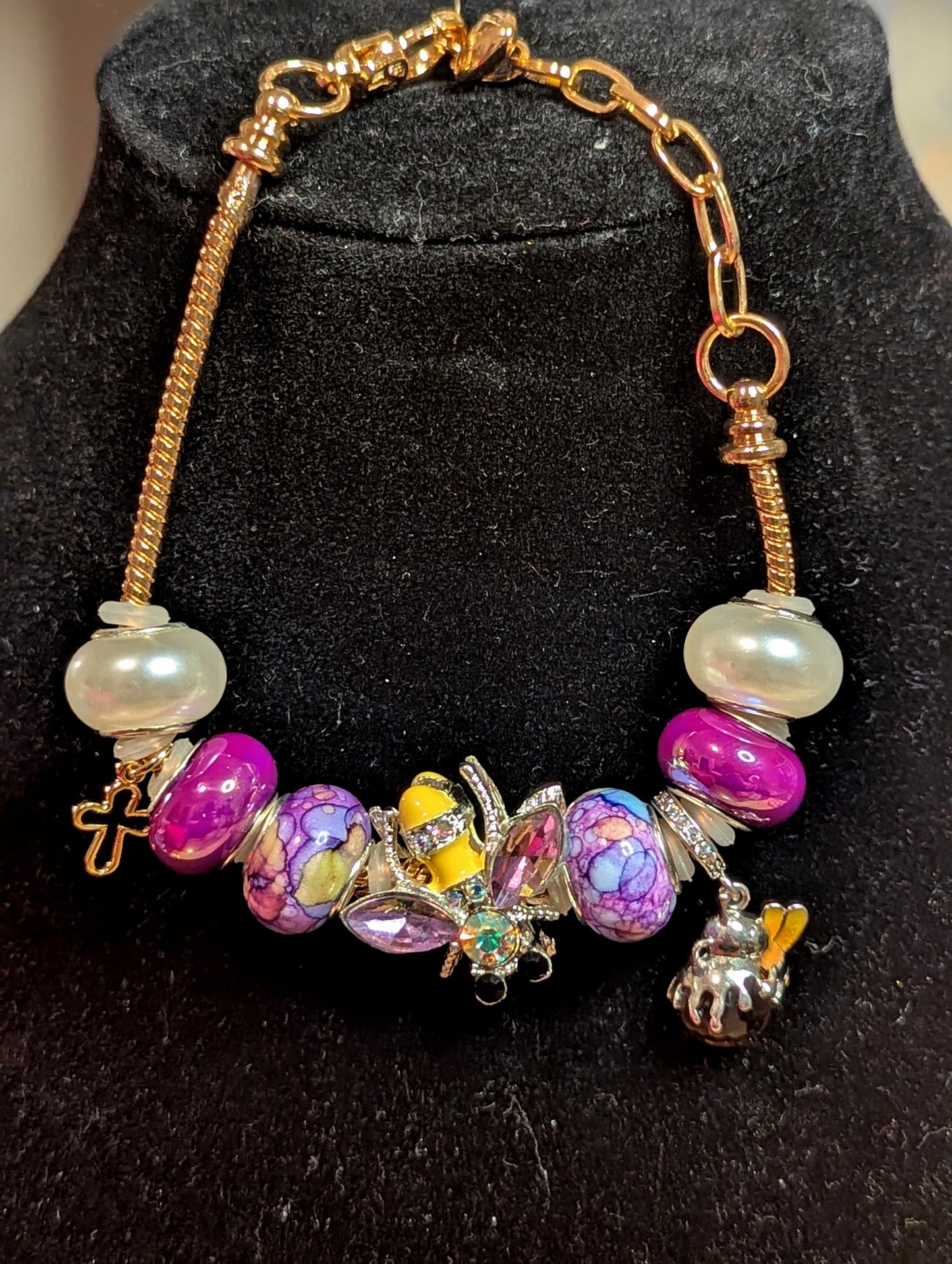 Charm Bracelet - Purple Bee