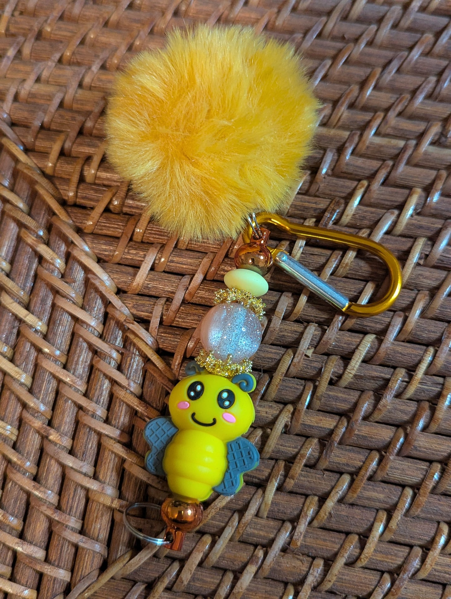 Puffball Keychain - Bumblebee
