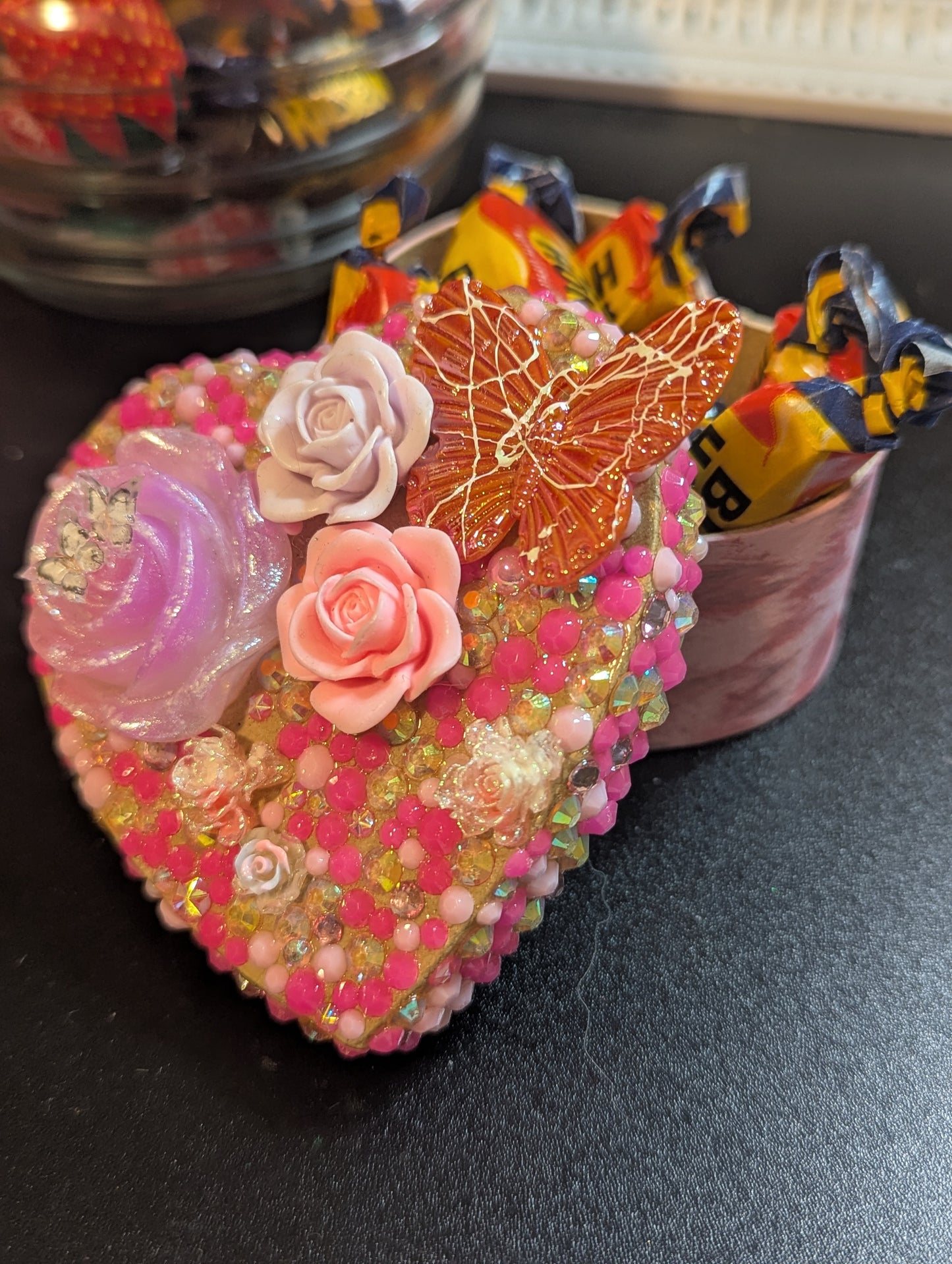 Valentine Box - Pink Rose & Butterfly