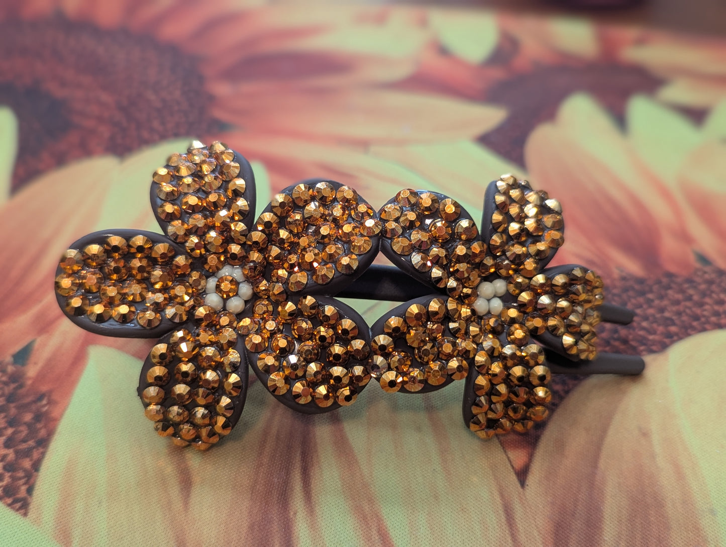 Rhinestones Hair Clip - Copper