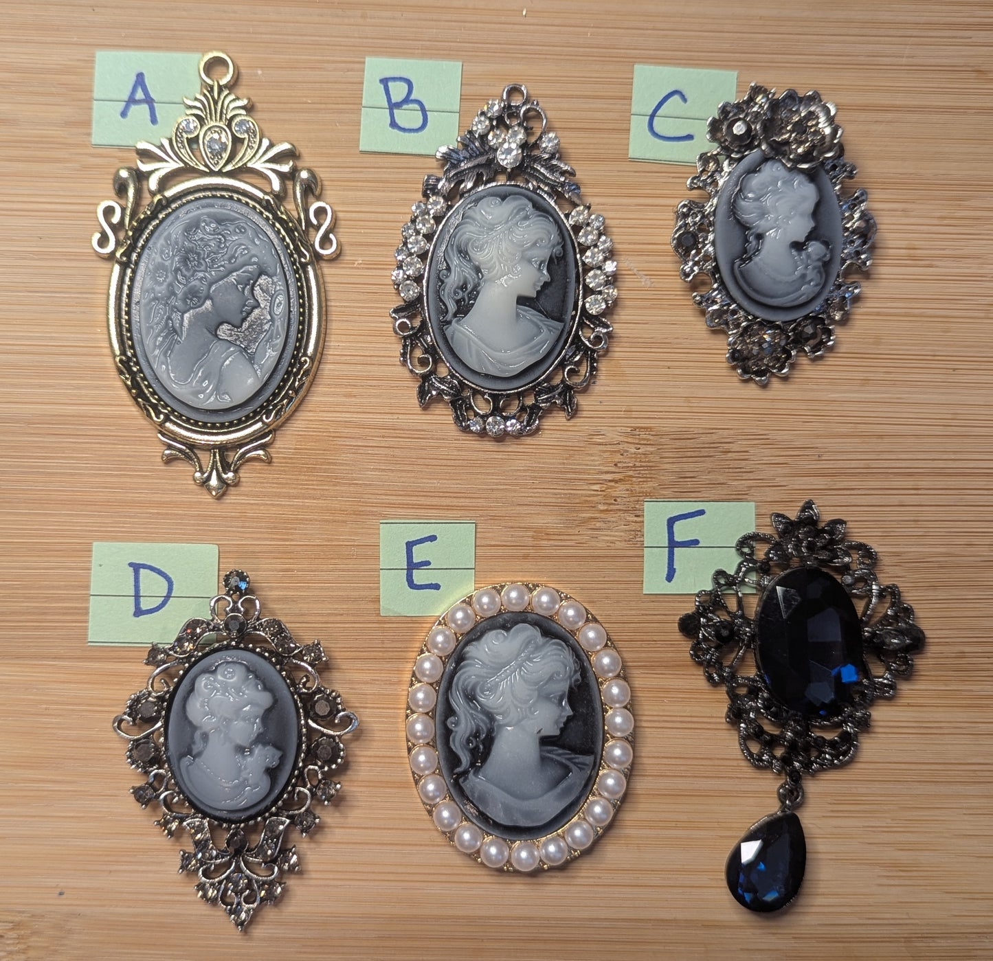 Metal Embellishment - Cameos Blue