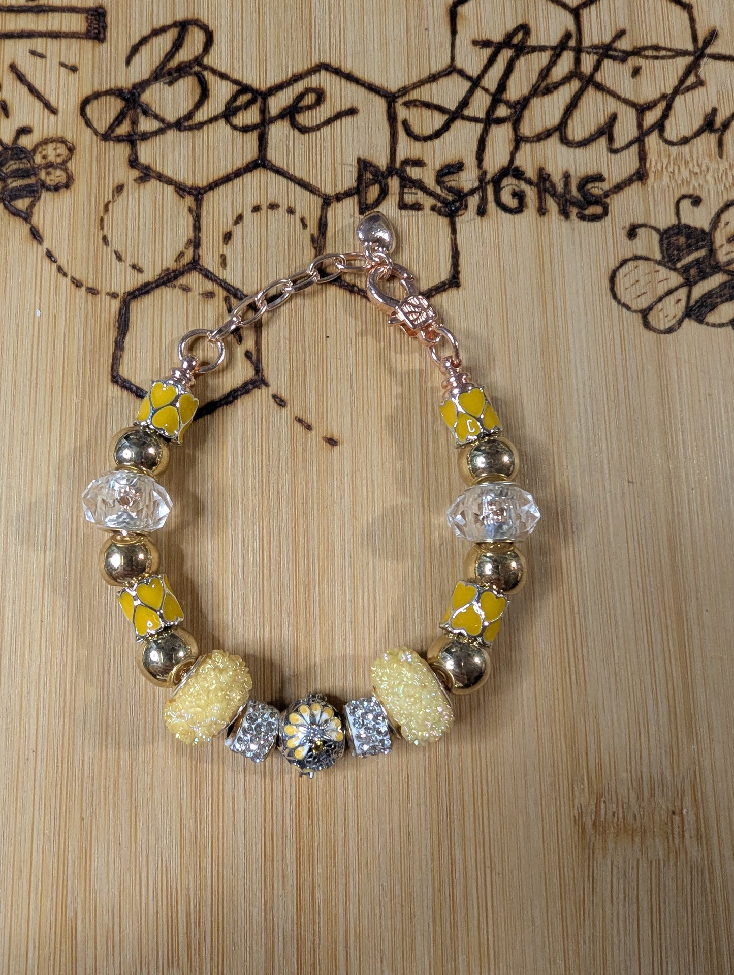 Charm Bracelet - Clear and Yellow