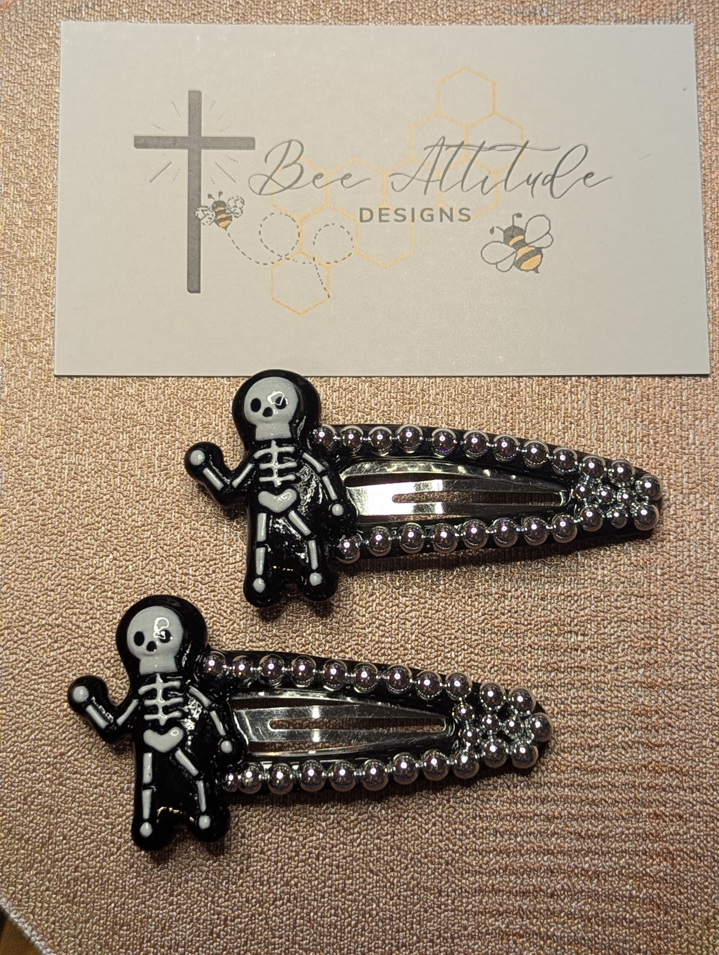 Hair Clips - Halloween Skeleton