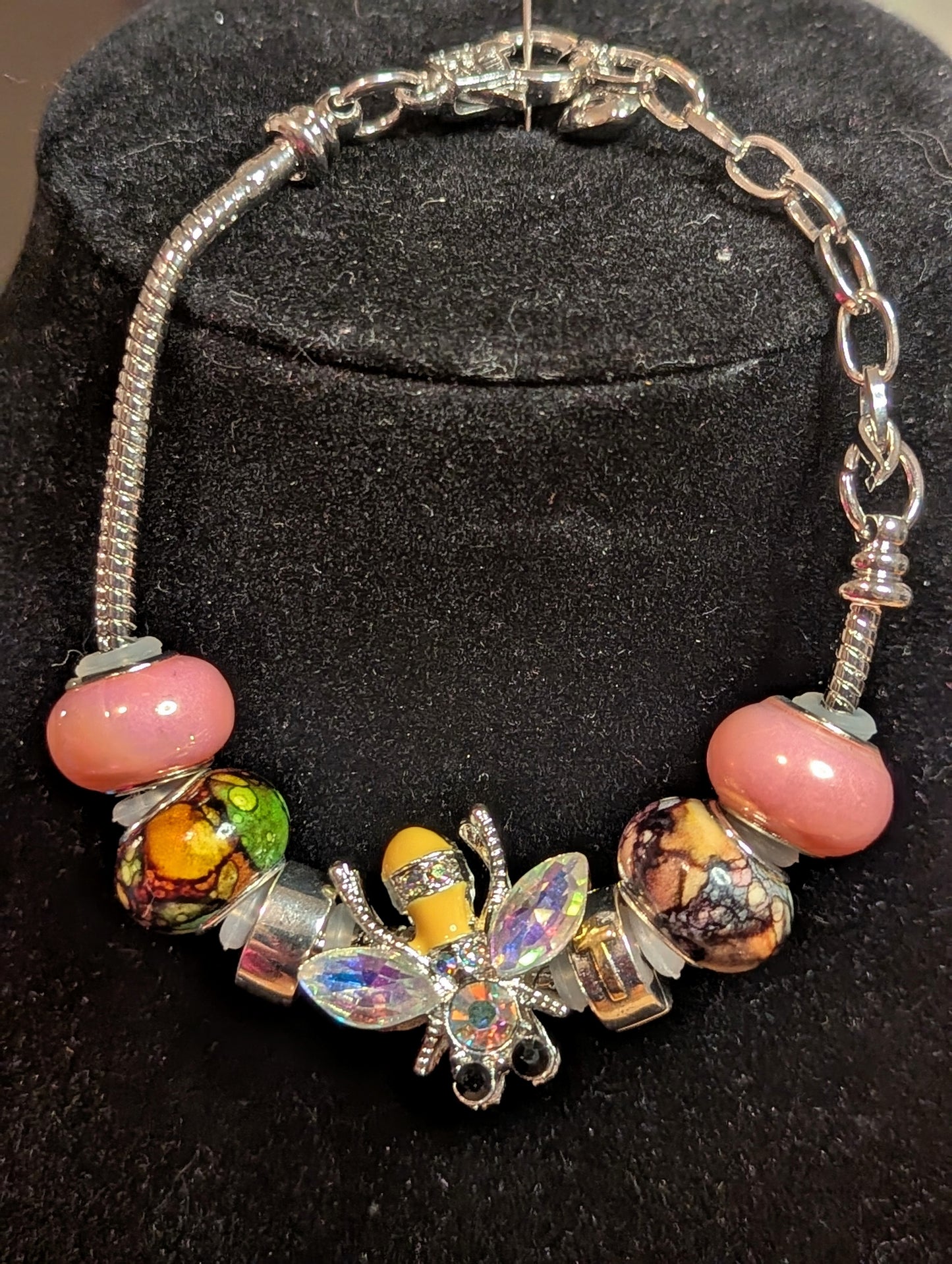 Charm Bracelet - Pink Bee