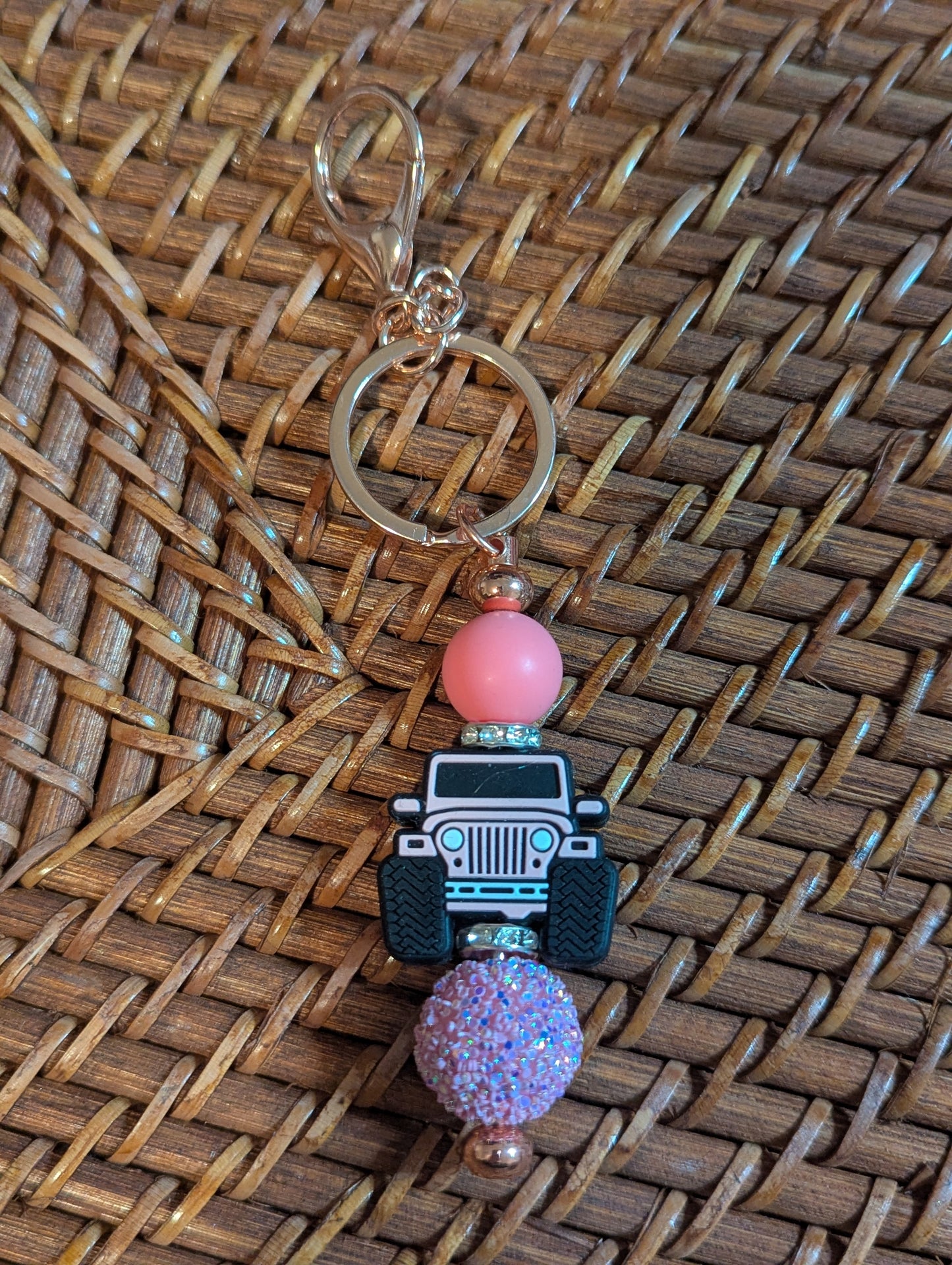 Keychain - Pink Jeep