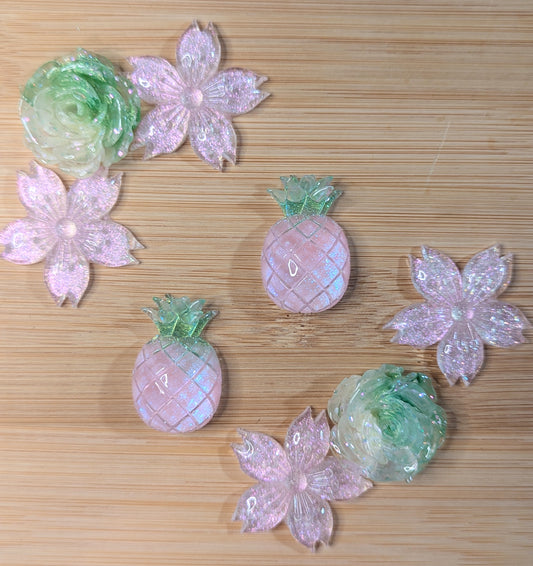 Resin Flatback Sets -Pineapple Luau