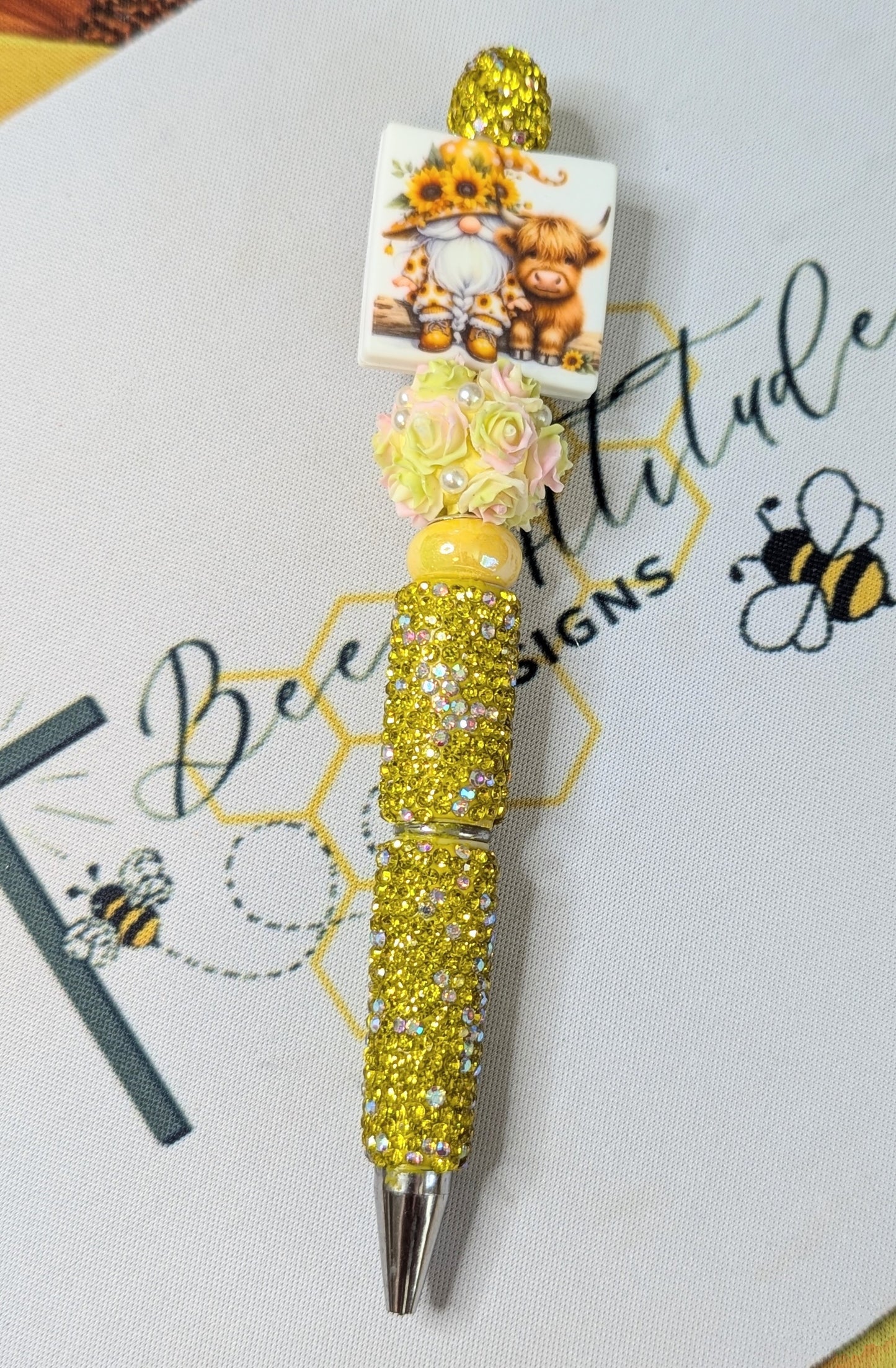 Rhinestone Pen - Sunflower Gnome