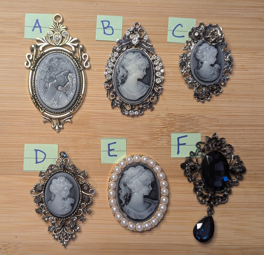 Metal Embellishment - Cameos Blue