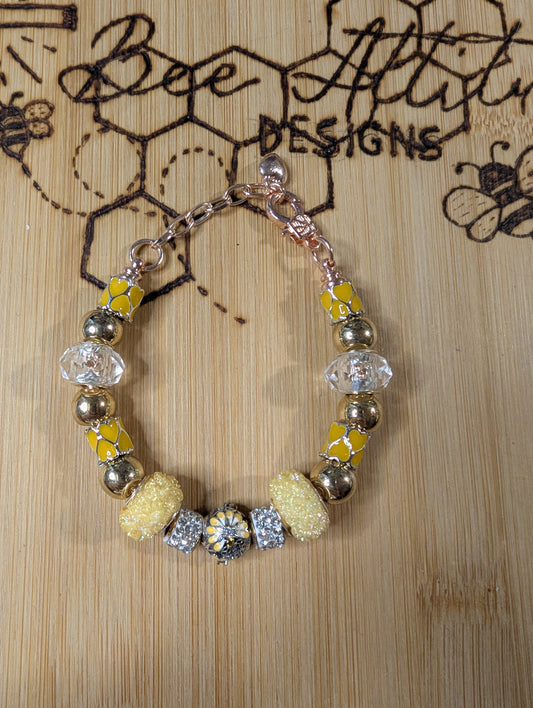 Charm Bracelet - Clear and Yellow