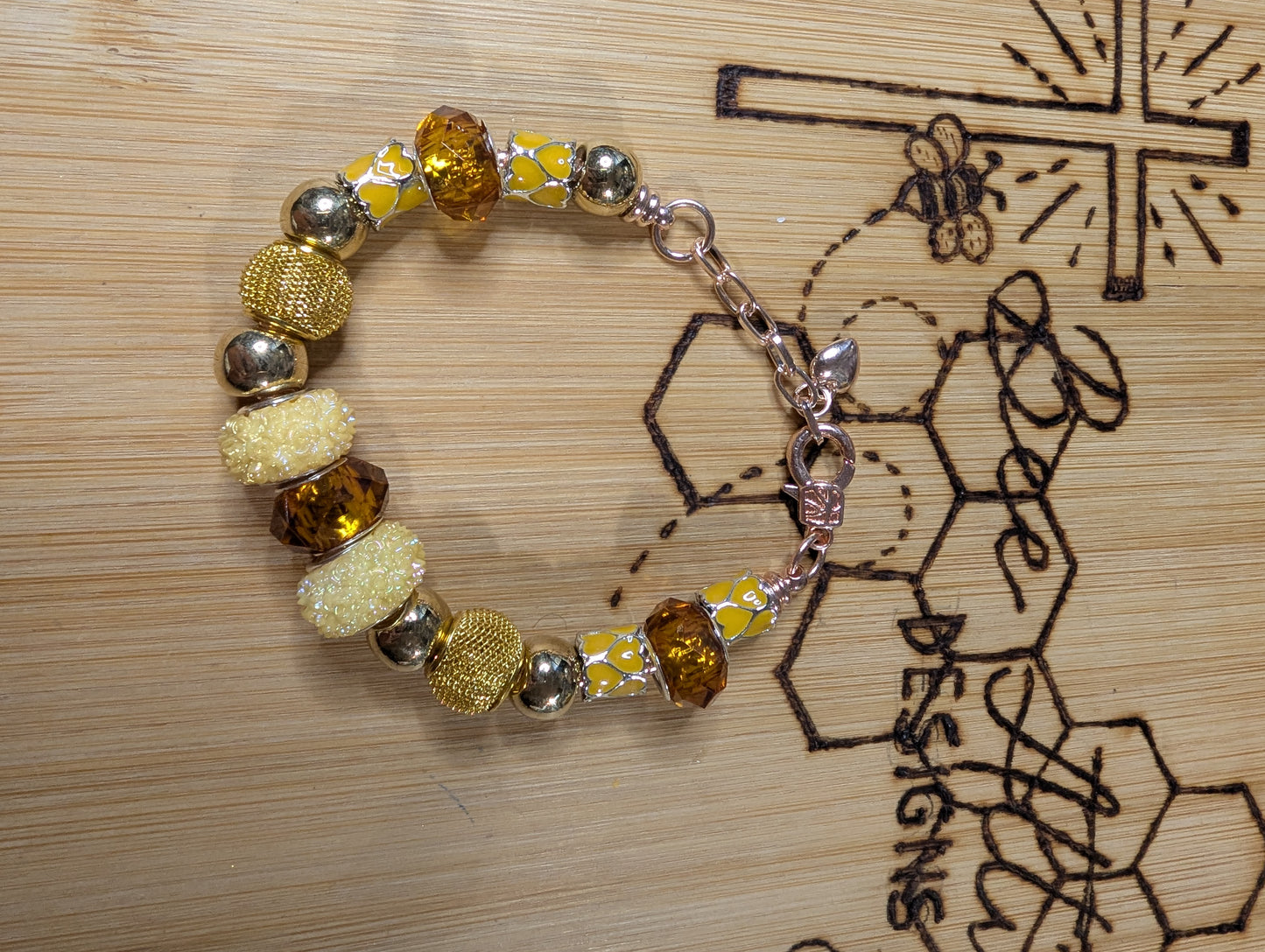 Charm Bracelet - Amber & Yellow