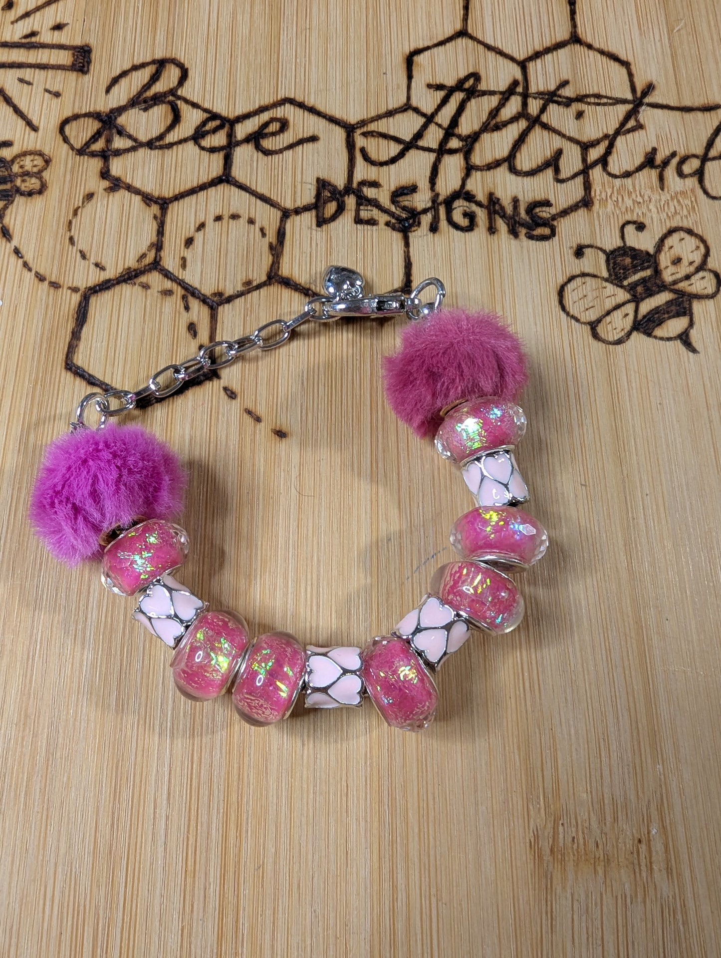 Charm Bracelet - Pink Fluff