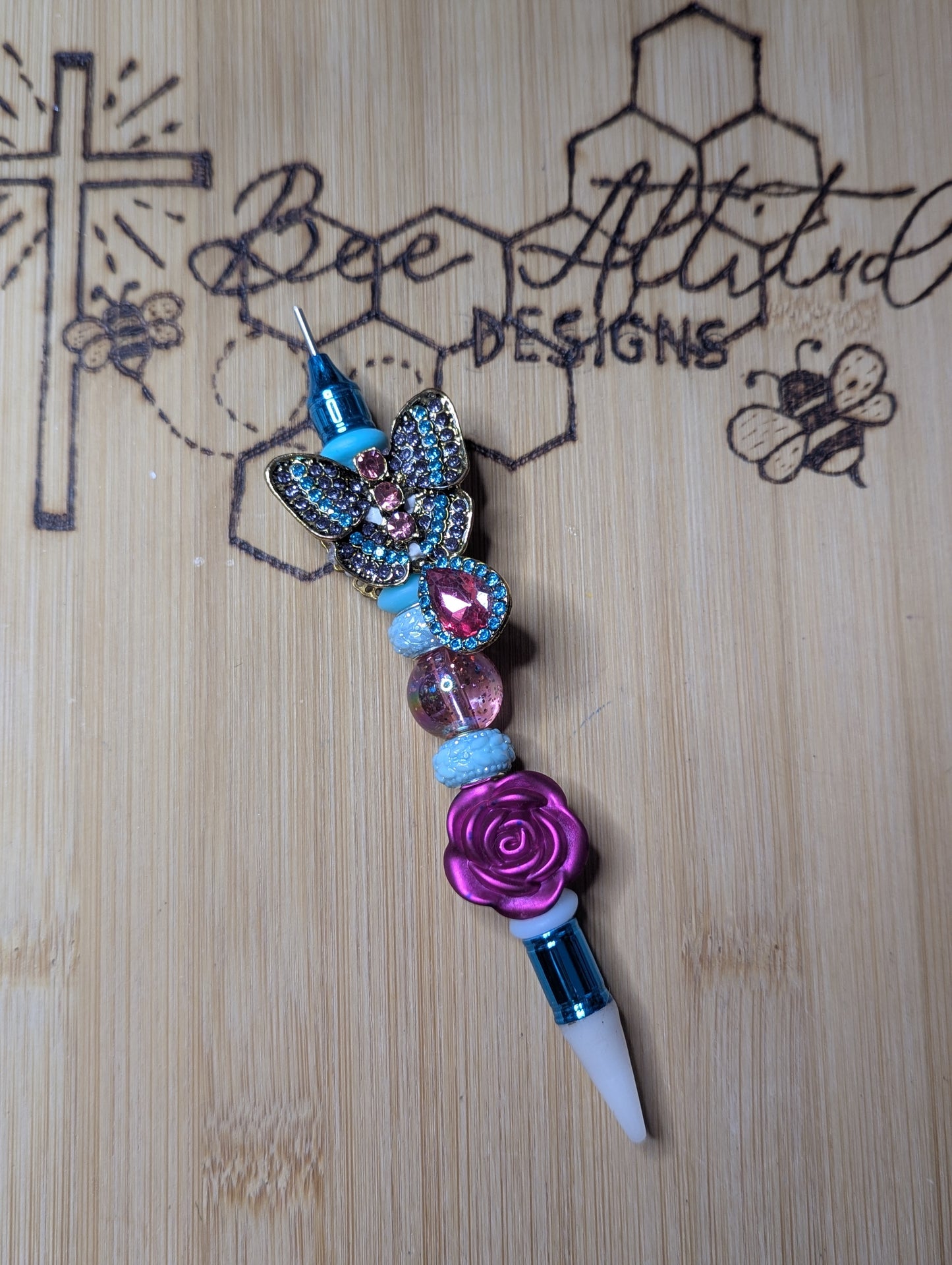 Wax Pen - Blue & Fucia Butterfly